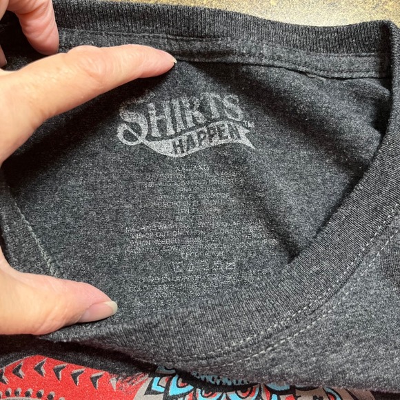 Mens XXL Gray Graphic T Shirt Elephant Mandala‎ Print Short Sleeve Shirts Happen - Picture 5 of 5